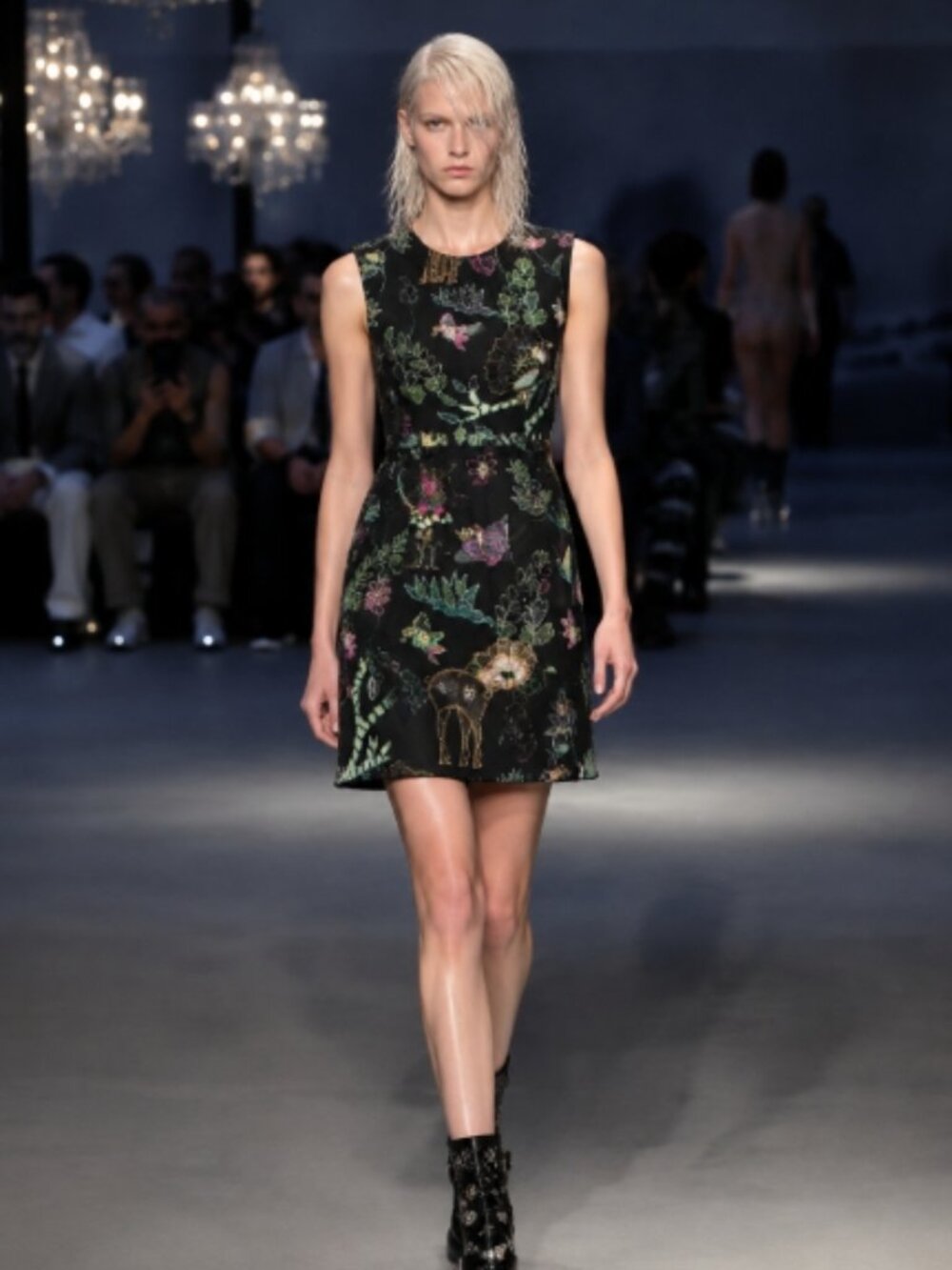 NWOT Tory Burch Belinda Rainforest Magical Silk-blend Black Sheath Dress XS $498